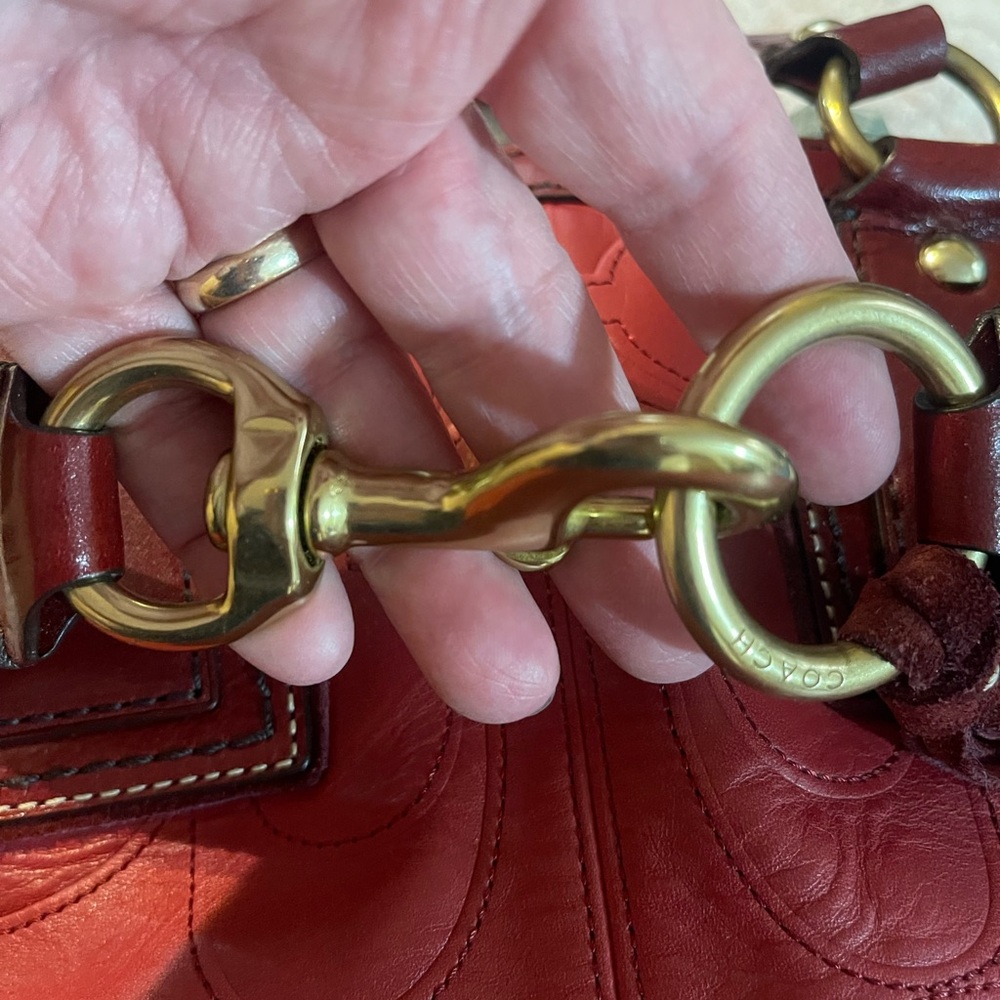 Coach Hampton Tote Bag in Deep Red - Picture 15 of 15